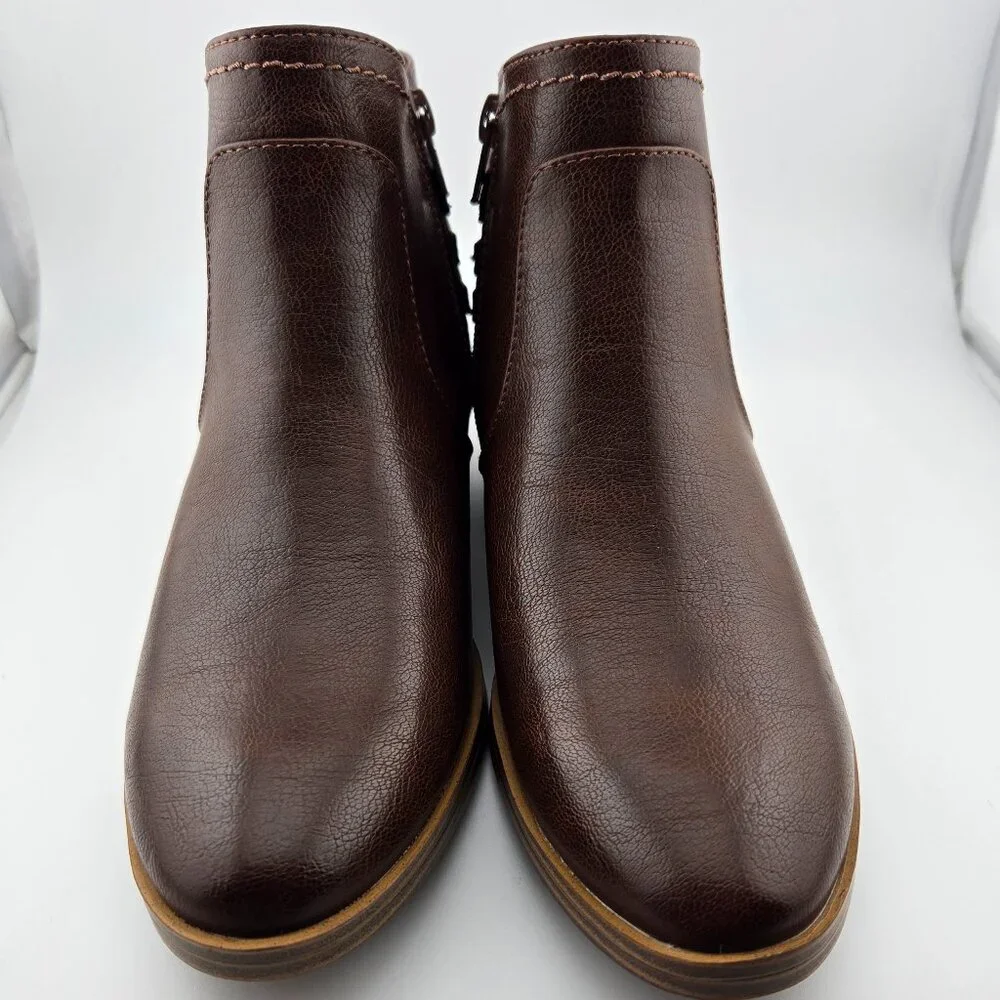 BareTraps Medley Brown Ankle Boots Women’s Size 6.5M Side Zip Booties